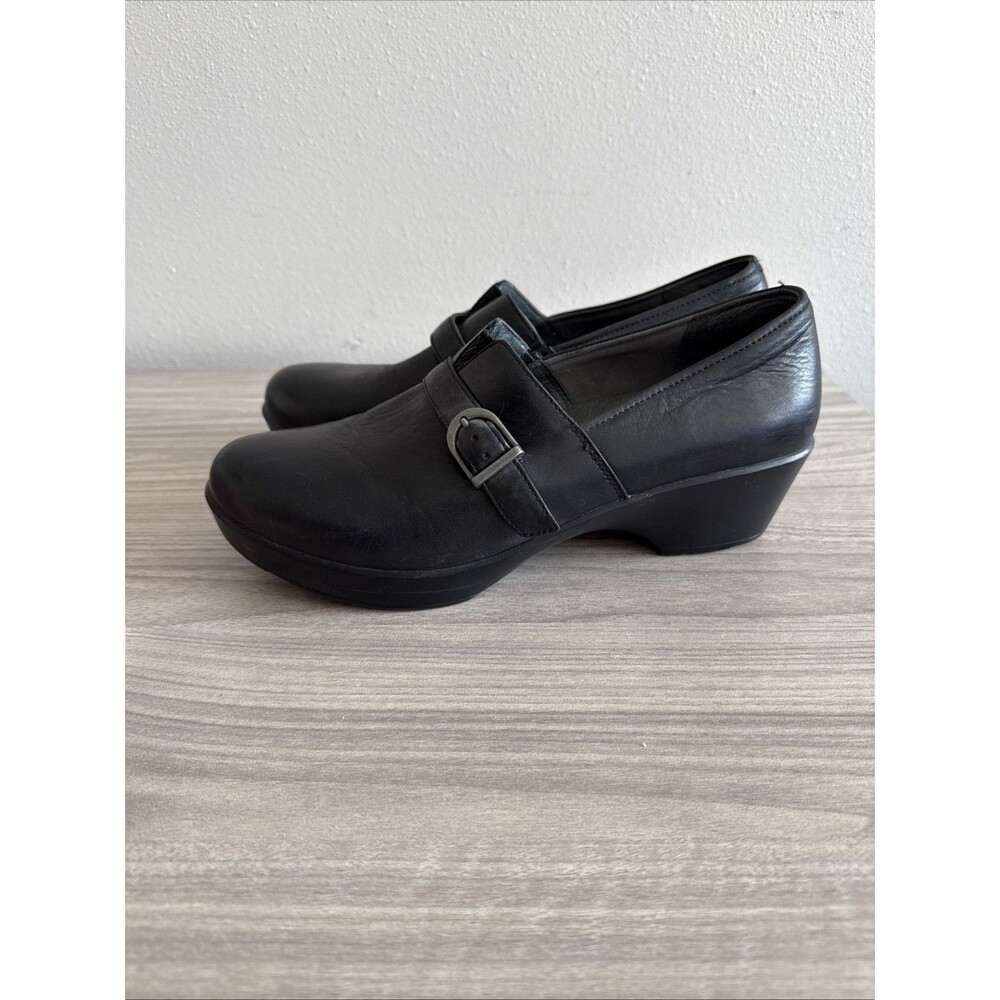 Dansko Mary Jane One Strap Slip On Women’s Black Leather Shoes Eu Sz 41‎ US 10.5